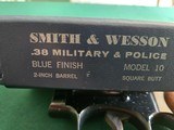 Smith & Wesson Model 10-5, 2-inch, square butt, original box. - 8 of 8