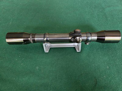 Unertl Hawk 4x rifle scope, standard crosshair reticle, Buehler rings - Image 1 of 6