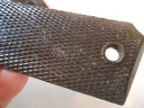 Vintage Used Keyes Fibre 1911 Checkered Brown Bakelite / Plastic Pistol Grips w. Star K Logo & Mold No. 19 - 9 of 11