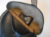 Reproduction WWII Stitched Black Leather P.08 German Luger Hard Clamshell Holster - 8 of 10