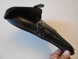 Reproduction WWII Stitched Black Leather P.08 German Luger Hard Clamshell Holster - 4 of 10