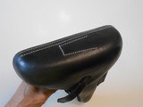 Reproduction WWII Stitched Black Leather P.08 German Luger Hard Clamshell Holster - 3 of 10