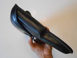 Reproduction WWII Stitched Black Leather P.08 German Luger Hard Clamshell Holster - 5 of 10