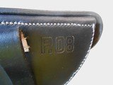 Reproduction WWII Stitched Black Leather P.08 German Luger Hard Clamshell Holster - 6 of 10