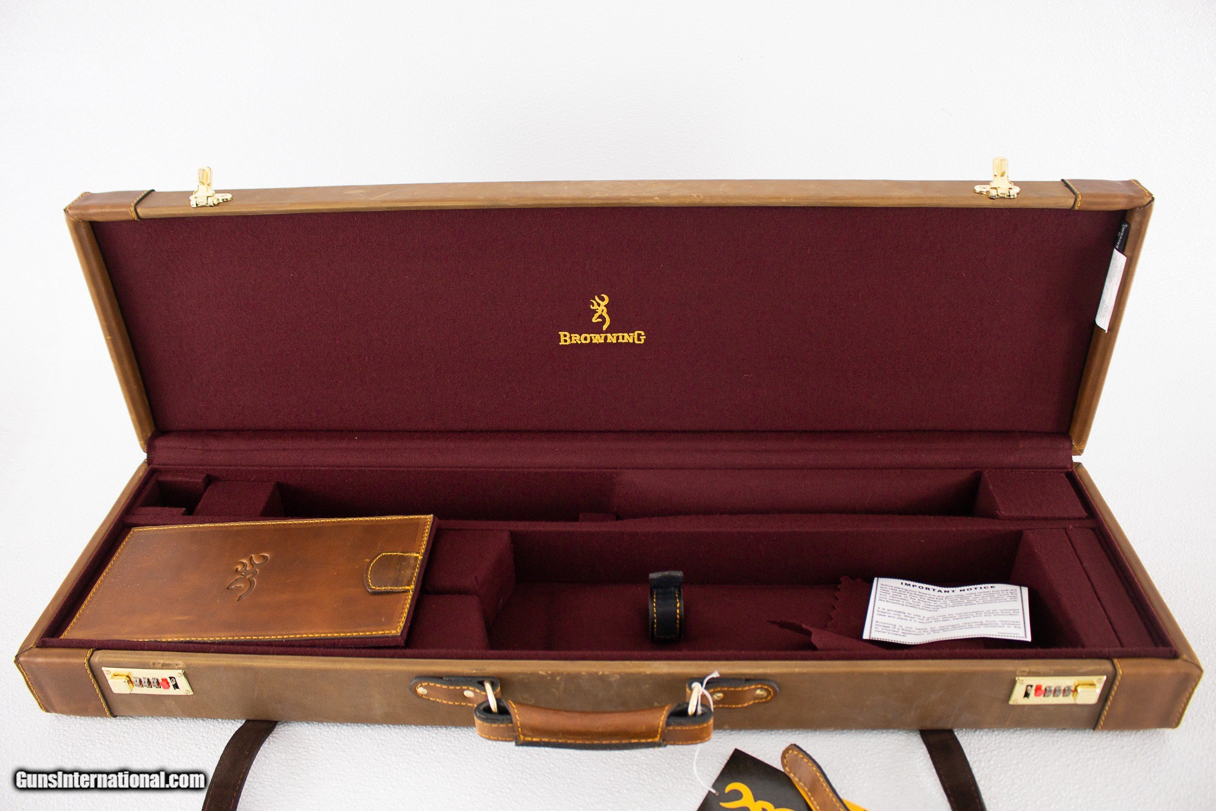 BROWNING CRAZY HORSE LEATHER O/U GUN CASE - SALE PENDING