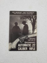 BROWNING AUTOMATIC .22 RIFLES BOOKLET - 1 of 2