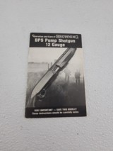 BROWNING BPS 12 BOOKLET