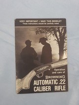 BROWNING AUTOMATIC .22 RIFLE BOOKLET - 1 of 1
