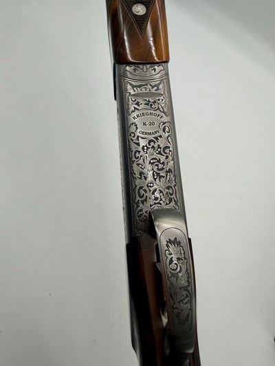 Krieghoff K20 Sovereign Scroll 3 Barrel Pro Sporter Set 20/28/.410 w/Crown Wood - Image 10 of 11