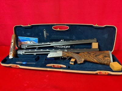 Krieghoff K20 Custom Gold Asprey Scroll 20/28 Gauge Parcour Combo Crown Wood
