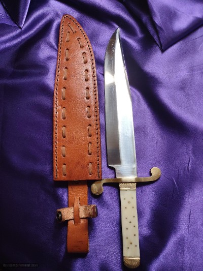 Bowie knife, steel & brass, 15 5/16