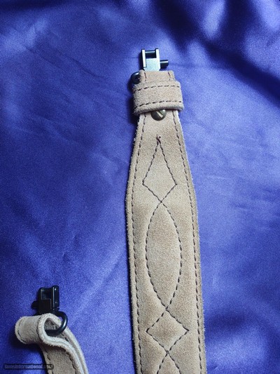 Leather rifle sling, suede leather