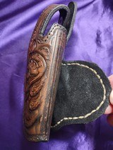 Tooled leather paddle holster - 4 of 7