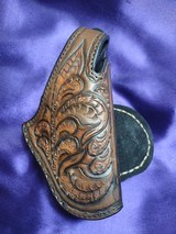 Tooled leather paddle holster - 1 of 7