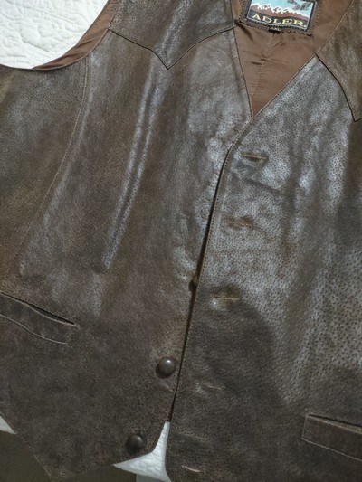 ADLER, LEATHER VEST, XXL - Image 7 of 14