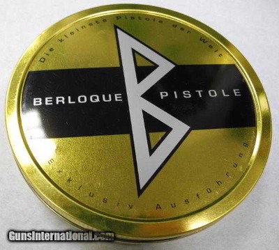 BERLOQUE MINIATURE FLARE AND CAP GUN IN PRESENTATION TIN, NEW - Image 2 of 2