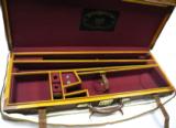 LEATHER GUN CASE FOR 2 BARREL SET SIDE BY SIDE PLUS CANVAS COVER - 1 of 4