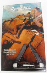 REMINGTON 2015 LIMITED EDITION CLIFFHANGER BULLET KNIFE R11001 ( R4466D) DAMASCUS, 1 OF 500, NEW IN BOX - 1 of 4