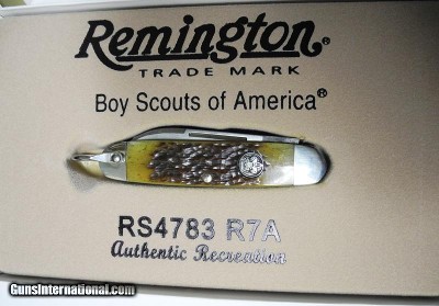 REMINGTON 2012 BOY SCOUT KNIFE, BRAND NEW IN BOX WITH PAPERS 