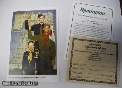 REMINGTON 2012 BOY SCOUT KNIFE, BRAND NEW IN BOX WITH PAPERS - Image 3 of 3