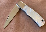 MOTHER OF PEARL FOLDING KNIFE, BACK LOCK, CUSTOM MADE, BRAND NEW - 1 of 5