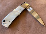 MOTHER OF PEARL FOLDING KNIFE, BACK LOCK, CUSTOM MADE, BRAND NEW - 2 of 5
