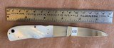 MOTHER OF PEARL FOLDING KNIFE, BACK LOCK, CUSTOM MADE, BRAND NEW - 4 of 5