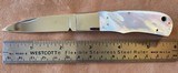 MOTHER OF PEARL FOLDING KNIFE, BACK LOCK, CUSTOM MADE, BRAND NEW - 3 of 5