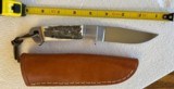 DIETMAR KRESSLER AMBER STAG INTEGRAL KNIFE WITH LEATHER SHEATH - 3 of 4