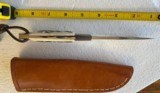 DIETMAR KRESSLER AMBER STAG INTEGRAL KNIFE WITH LEATHER SHEATH - 4 of 4