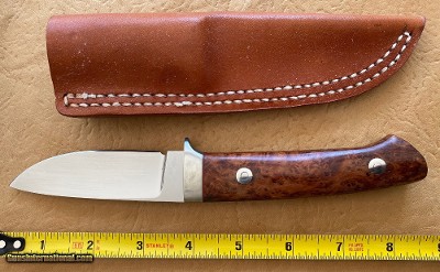 J. B. MOORE CUSTOM KNIFE, DROP POINT, NEW WITH SHEATH - Image 2 of 3