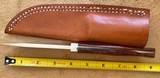 J. B. MOORE CUSTOM KNIFE, DROP POINT, EXOTIC WOOD, NEW WITH SHEATH - 3 of 3