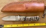 J. B. MOORE CUSTOM KNIFE, SMALL SEMI SKINNER, BIG HORN SHEEP, NEW WITH SHEATH - 2 of 2
