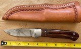 J. B. MOORE CUSTOM KNIFE, DROP POINT, EXOTIC WOOD, NEW WITH SHEATH - 2 of 6