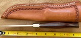 J. B. MOORE CUSTOM KNIFE, DROP POINT, EXOTIC WOOD, NEW WITH SHEATH - 3 of 6