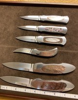 JESS HORN COLLECTION OF 6 HAND MADE CUSTOM KNIVES - 2 of 2
