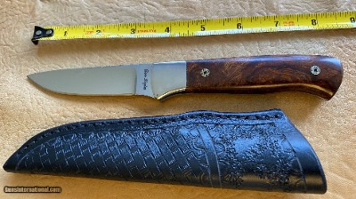 DON LOZIER HAND MADE CUSTOM KNIFE, DROP POINT IRON WOOD, BRAND NEW