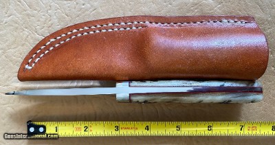 J. B. MOORE CUSTOM KNIFE, SEMI SKINNER, BIG HORN SHEEP, NEW WITH SHEATH - Image 3 of 3