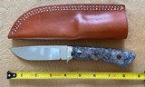 J. B. MOORE CUSTOM KNIFE,DROP POINT, EXOTIC WOOD, NEW WITH SHEATH - 1 of 3