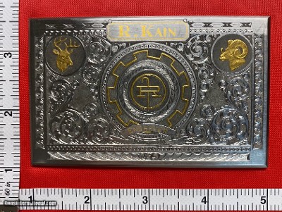 MASTER ENGRAVER R. KAIN PRIVATE STYLE ENGRAVING PLATE FOR WINCHESTER ARMS CO