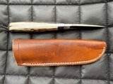 DIETMAR F KRESSLER RED STAG HUNTING KNIFE WITH LEATHER SHEATH, BRAND NEW - 2 of 2