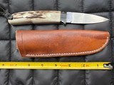 DIETMAR F KRESSLER RED STAG HUNTING KNIFE WITH LEATHER SHEATH, BRAND NEW - 1 of 2