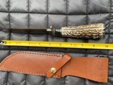 CRADDOCK HAND MADE STAG HUNTING KNIFE, STAINLESS STEEL, DAMASCUS, NEW WITH SHEATH - 3 of 3