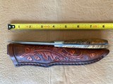 DON LOZIER HAND MADE CUSTOM KNIFE, EXOTIC WOOD, DAMASCUS BLADE, LEATHER SHEATH, BRAND NEW - 3 of 3