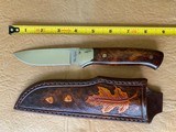 DON LOZIER HAND MADE CUSTOM KNIFE, EXOTIC WOOD, LEATHER SHEATH, BRAND NEW - 1 of 3