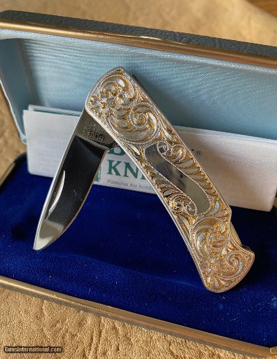 BUCK STERLING SILVER ENGRAVED LTD EDITION POCKET KNIFE, NEW, VINTAGE PIECE - Image 3 of 4