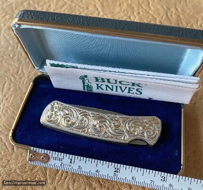 BUCK STERLING SILVER ENGRAVED LTD EDITION POCKET KNIFE, NEW, VINTAGE PIECE - Image 2 of 4