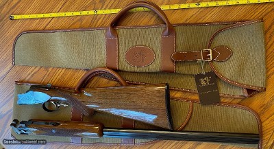 LIGHTWEIGHT BREAKDOWN LEATHER AND CANVAS CASE FOR SHOTGUN OR RIFLE, NEW