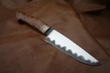 PATRICK TEYKE CUSTOM KNIFE, BURL WOOD, HAND MADE SHEATH, MADE IN GERMANY - 6 of 8