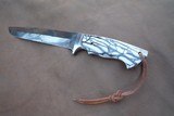PATRICK TEYKE CUSTOM BLACK AND WHITE DAMASCUS FIGHTER, NEW, MADE IN GERMANY - 5 of 9